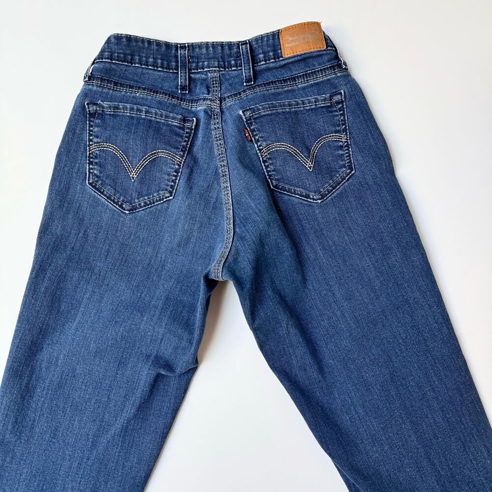 Levi's Cotton Boyfriend Capri Mid Rise Dark Wash Stretch Denim Jeans Women's 8 - Picture 6 of 11